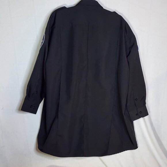 National Patrol Permanent Press Black LS Allied Universal EMT Work Shirt 19-19.5 - Picture 10 of 16